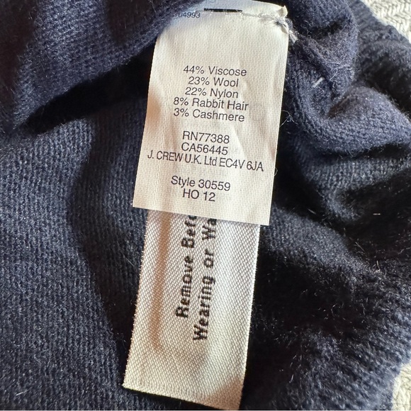 J. Crew Women's Knit Cat Sweater Wool Blend, Navy, Size M - Picture 7 of 9